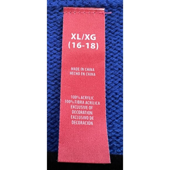 Unbranded Blue Christmas Cardigan Sweater Penguin Tree Design Size XL Cute GUC - Picture 4 of 5